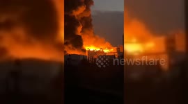 Huge fire rips through plastic factory in West Bank's Hebron