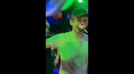 Tourist VS monkey in Bali