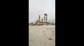 Footage of the Roman Temple of Hercules in Amman, the capital city of Jordan. It is one of the main touristic attractions of the city.
