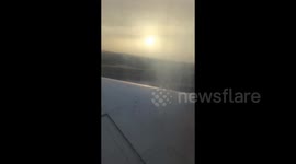 US: Aerial View Of Huge Wildfire Smoke In Texas As Plane Takes Off