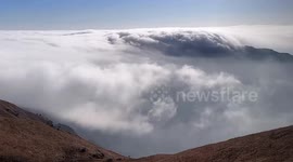 Breathtaking vista of swirling clouds in Pingxiang, China