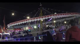 People Enjoy The Night Market Rides in Indonesia