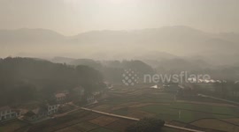 A Misty Mountain Village in Xixiang County, China