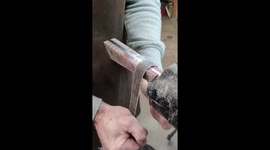 Handle shaping and sanding done in less than a minute. Working on a 8 Inch chefs knife.