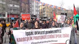Protest against Israel's attacks on Gaza in Istanbul, Turkey