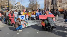 Protesters mount a day of action in Central London in opposition against government benefit reforms