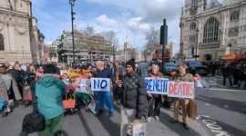 Protesters mount a day of action in Central London in opposition against government benefit reforms
