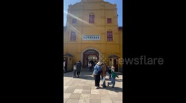 Tourists Visit The Former Site of Yunnan Army Training Hall in Kunming, China