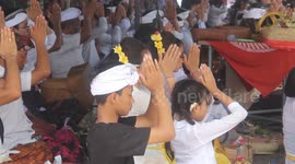 Hundreds of Hindus held a Melasti ceremony to welcome the Nyepi Day of Saka Year 1946 at Parangkusumo Beach