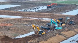 Crab Pond Spring Ploughing in Huai'an, China