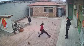 Child Practicing Football Skills At Home in Cangzhou, Hebei, China
