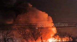US: Industrial Fire Causes Multiple Explosions In Clinton Township, Michigan