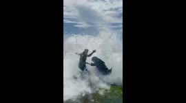 Couple experiences unforgettable shoreline soak