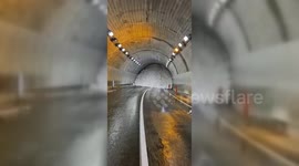 Avalanche Blocks Tunnel in Aosta Valley, Italy