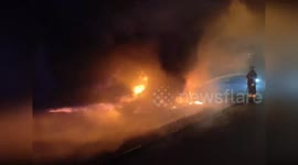 Dramatic Blaze Engulfs Semi-Trailer on A4 Motorway in Verona, Italy