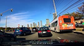 Cyclist Rides Into the Back of a Bus
