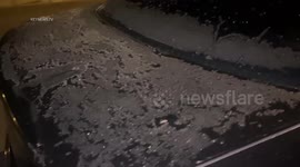 Frost On Cars Amidst Freeze Warning in Lancaster, LA, USA