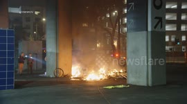 Possible Damage to 110 Freeway After Fire in Exposition Park, LA, USA