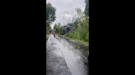 Very Tall Umbrellas in Indonesia