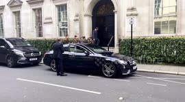 Diplomats and Military Convoy Seen Departing From The Qatari Embassy