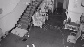 Surveillance Footage Captures Startling Flood Incident in China