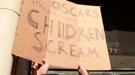 Protests in Hollywood for support of Israel during the Oscars