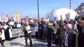 People protest Erdogan's government which continues trade with Israel in Istanbul, Turkey