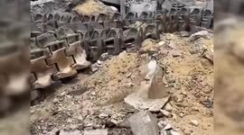 Israeli Tank Wreckage Litters Gaza Neighbourhood in Khan Yunis