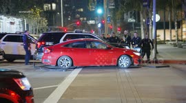 DUI Driver Crashes Into LAPD, Refuses to Comply in Los Angeles, CA, USA