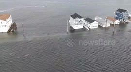 Drone footage shows entire New Hampshire town submerged underwater