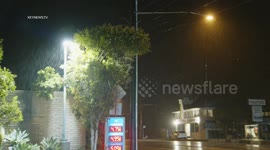 Heavy Rain Hits Malibu, Los Angeles, USA