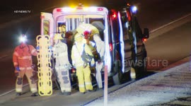 Car Slams Into Tree Off 15 Fwy in Ontario, LA, USA
