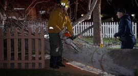 Wind Causes Damage in Bakersfield , LA, USA