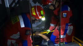 Firefighter Evacuates Security Guard Trapped in Elevator in Central Jakarta