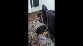 Toddler trio unleash inner destructors, chomp sofa chair foam