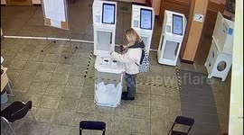 Woman arrested for sabotaging ballot box with paint in Moscow election