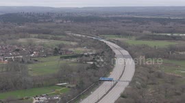 View of the M25 during the weekend closure between junctions 10 and 11