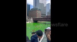 US: Chicago River Dyed Green To Celebrate St. Patrick’s Day 2