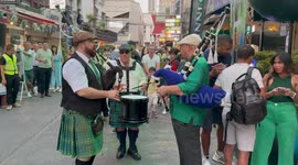 Bagpipers mark St Patrick’s Day in Bangkok, Thailand