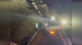 Car Struck by Falling Debris from Collapsing Salerno-Avellino Tunnel, Miraculous Escape for Occupants, Italy