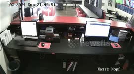 SLIPPERY CUSTOMER: Moment Armed Robber Falls Flat After Betting Shop Raid With Umbrella