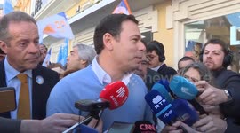 Luis Montenegro makes various press statements in Lisbon, Portugal