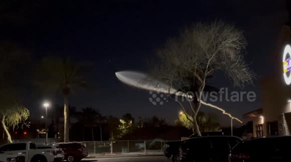 SpaceX Falcon 9 rocket launch out of Vandenberg, as seen over Phoenix, Arizona