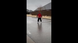 Ice Skating in the Streets of Oklahoma During Storm