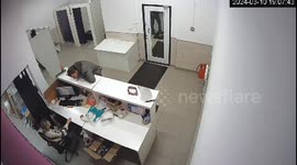 Female worker in tears as drunk man trashes office near Moscow