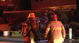 Stolen Vehicle Crashes Into Hydrant With Fire in Temecula, LA, USA