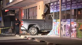 Truck Crushes Into Business in Winnetka, LA, USA