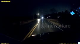 Two Deer Bolt Out Into The Road One Jumps On Top of Windshield