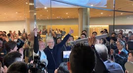 Apple CEO Tim Cook opens doors of largest retail store on Chinese mainland