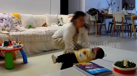 Mother's swift action saves baby from falling during video call